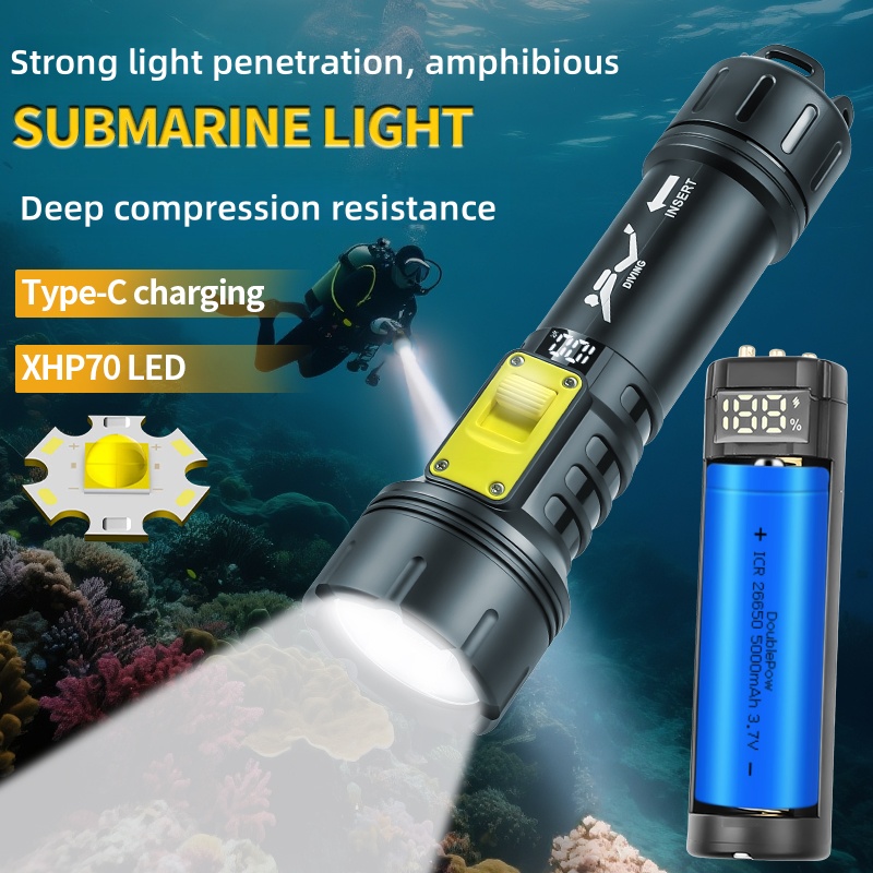 New XHP70 Diving Flashlight IP - Fishing Boat Cover recension och pris