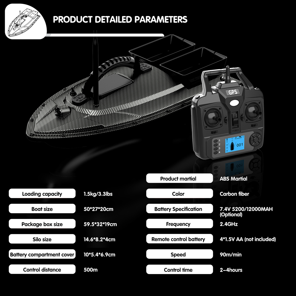 V070 12000mAh/5200mAh RC Bait  - Fishing Boat Gps recension och pris